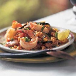 Spicy Paella with Chile, Lime, and Cilantro recipe