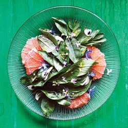 Fava Green, Grapefruit, and Flower Salad recipe