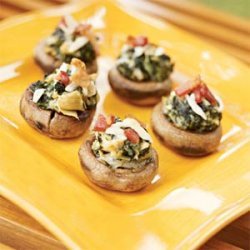 Oyster and Spinach-stuffed Mushrooms recipe