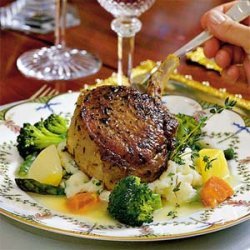 Grilled Pork Chops With Garlic Mashed Potatoes recipe