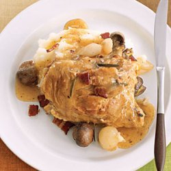 Chicken with Bacon, Mushrooms, and Onions recipe