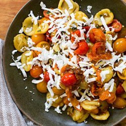 Orecchiette with Cherry Tomatoes, Marjoram, and Ricotta Salata recipe