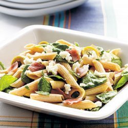 Prosciutto and Spicy Green Olive Pasta Salad recipe