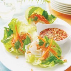 Vietnamese Shrimp Lettuce Wraps with Spicy Lime Dipping Sauce recipe