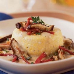 Baked Grits with Country Ham, Wild Mushrooms, Fresh Thyme, and Parmesan recipe