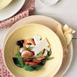 Marinated Shrimp with Mediterranean Salad recipe