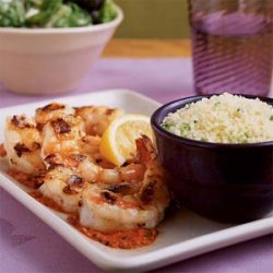 Shrimp Skewers with Romesco Sauce recipe
