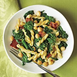 Gemelli with Broccoli Rabe, Bacon, and Chickpeas recipe