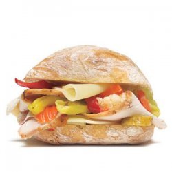 Turkey Sandwich With Provolone and Pickled Vegetables recipe