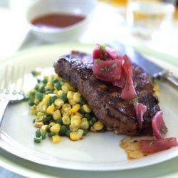 Grilled Steaks with Red Chile Sauce recipe