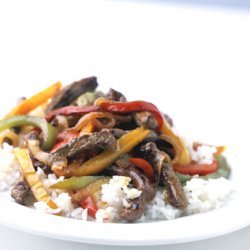 Mixed-Pepper Steak with Onions recipe
