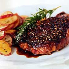 Rib-Eye Steak au Poivre with Balsamic Reduction recipe