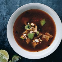 Tortilla Soup with Chiles and Tomatoes recipe