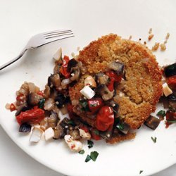 Quinoa Cakes with Eggplant-Tomato Ragù and Smoked Mozzarella recipe