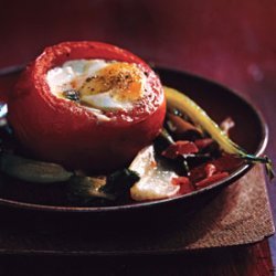 Romaine- and Egg-Stuffed Tomatoes with Pancetta recipe