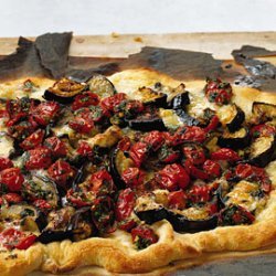Eggplant, Tomato, and Fontina Pizza recipe