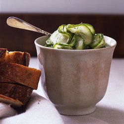 Quick Cucumber Pickles with Rye Bread and Cheese recipe
