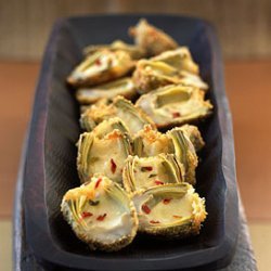 Deep-Fried Baby Artichokes Stuffed with Pepper Jack Cheese recipe