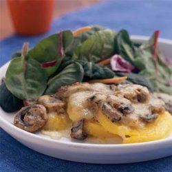 Polenta Gratin with Mushrooms and Fontina recipe