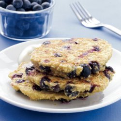 Blueberry Oat Pancakes with Maple Yogurt recipe