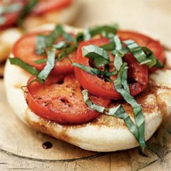 Grilled Flatbreads with Tomatoes and Basil recipe