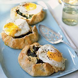 Swiss Chard-Ricotta Galettes with Fried Eggs recipe