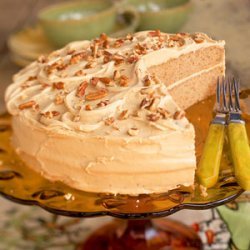 Oatmeal Layer Cake with Caramel-Pecan Frosting recipe