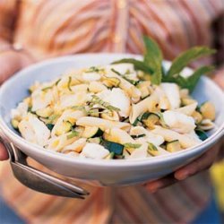 Penne with Halibut, Zucchini, and Mint recipe