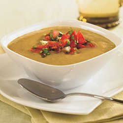 Chilled Tomatillo-Avocado Soup with Tomato Salsa recipe