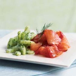Dill and Beet-Cured Salmon with Cucumber Salad recipe