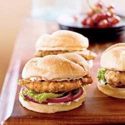 Spicy Chicken Sandwiches with Cilantro-Lime Mayo recipe