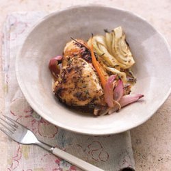 Mustard-Roasted Chicken with Vegetables recipe
