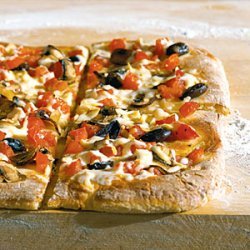 Tomato, Mushroom, and Mozzarella Pizza recipe
