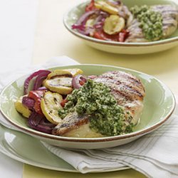 Grilled Chicken and Veggies with Chimichurri Sauce recipe