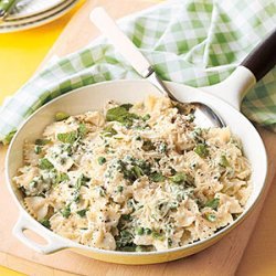 Farfalle with Ricotta, Mint and Peas recipe