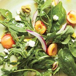 Salad with Cherries, Goat Cheese, and Pistachios recipe