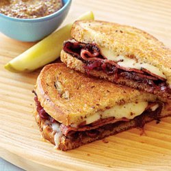 Grilled Pastrami, Swiss, and Sweet Onion Marmalade on Rye recipe