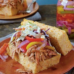 Slow-cooked Barbecued Chicken Sandwiches recipe