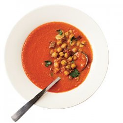 Tomato Soup with Roasted Chickpeas recipe