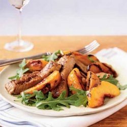 Grilled Peaches and Pork recipe