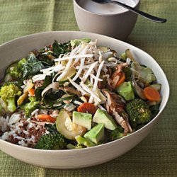 Quinoa and Brown Rice Bowl with Vegetables and Tahini recipe