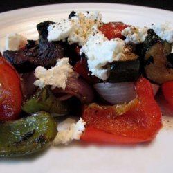Basil Roasted Vegetables Over Couscous recipe