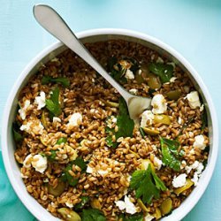 Farro, Green Olive, and Feta Salad recipe