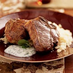Lamb Chops with Herbed Yogurt over Couscous recipe