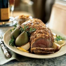 Leg of Lamb with Roasted Pear and Pine Nut Relish recipe