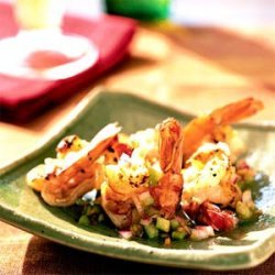 Butterflied Shrimp with Habanero Tomatillo Salsa recipe