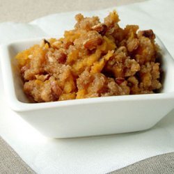 Whipped Sweet Potatoes with Hazelnut Topping recipe