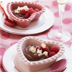 Bittersweet Chocolate Pudding with Raspberries recipe