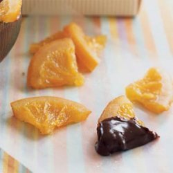 Candied Orange Slices with Ganache Dipping Sauce recipe