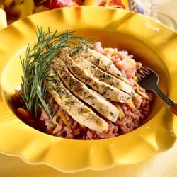 Pinot Noir Risotto With Rosemary Chicken recipe